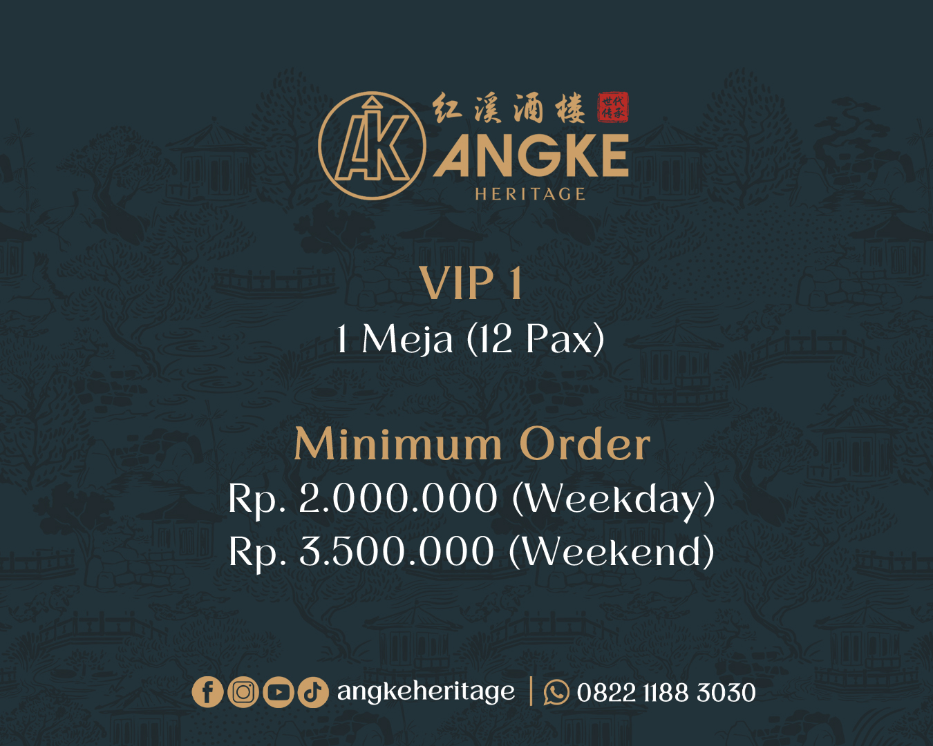 VIP 1 - XIA (1 MEJA / 12 PAX) Image