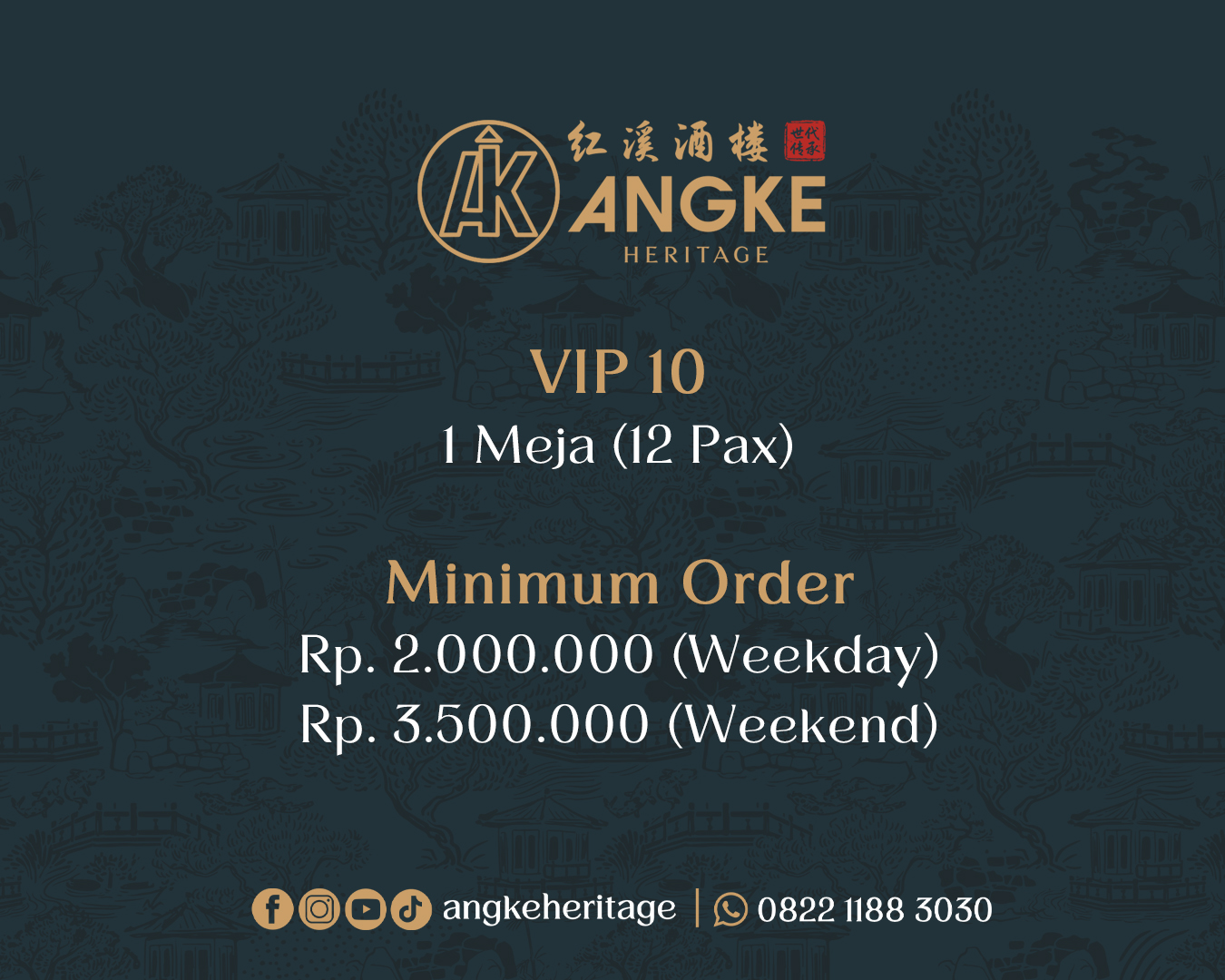 VIP 10 - MING ( 1 meja / 12 pax ) Image