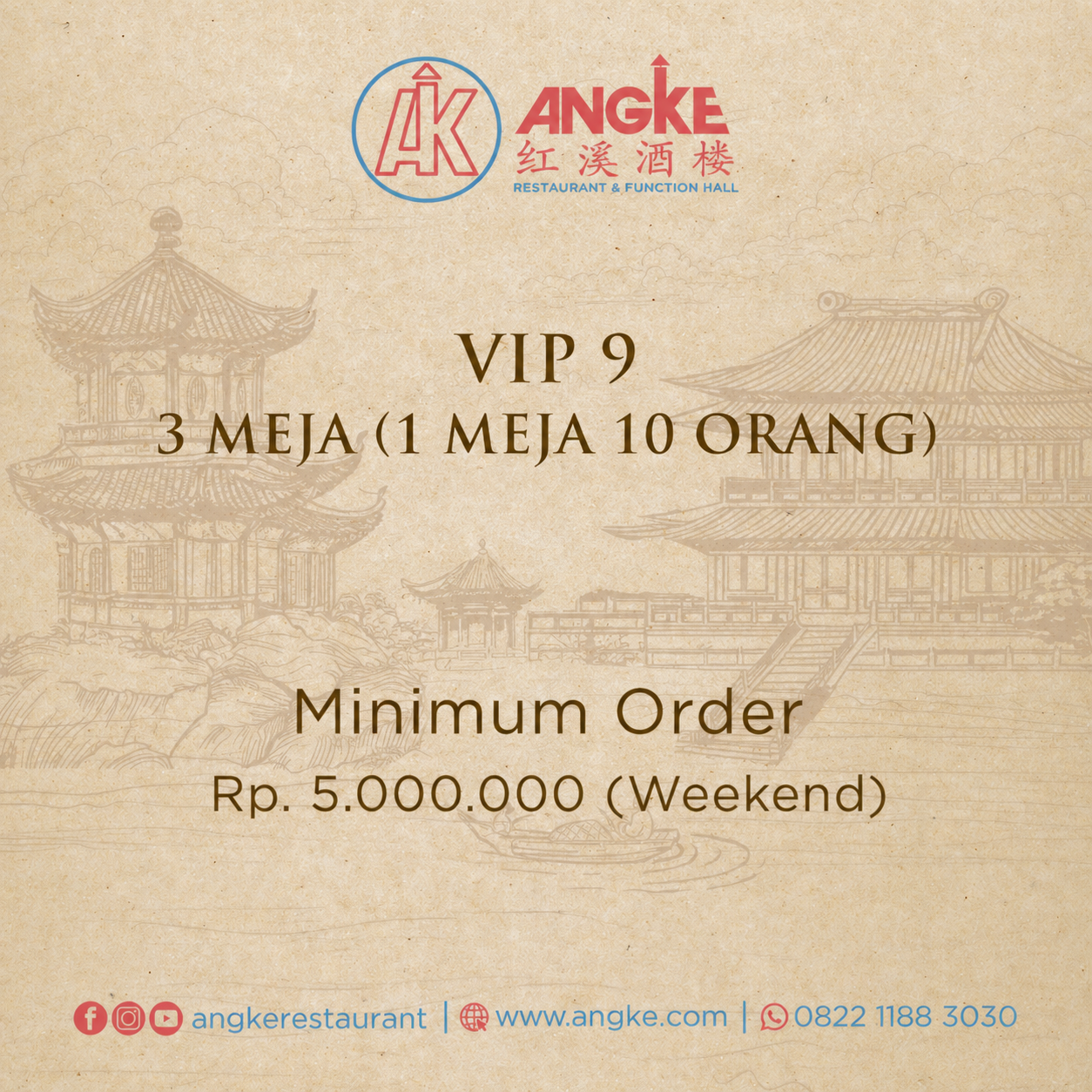 VIP 9 ( 3 meja / 30 pax ) Image