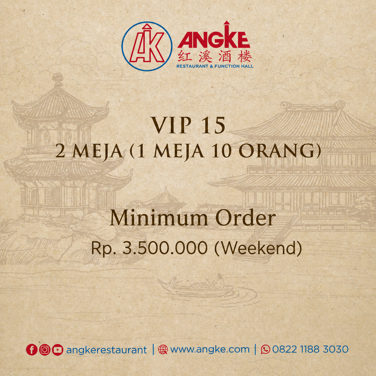 VIP 15 ( 2 meja / 20 pax ) Image