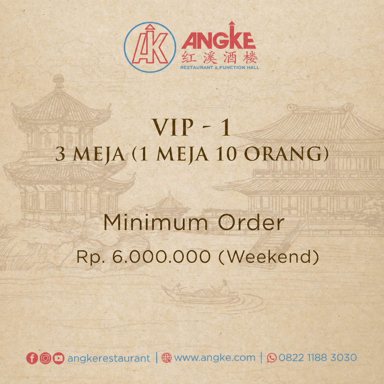 VIP 1 ( 3 meja / 30 pax ) Image