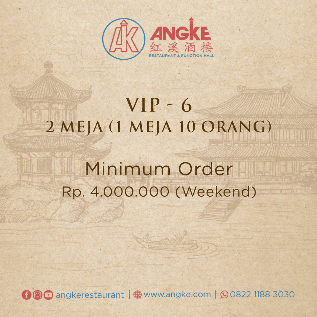 VIP 6 ( 2 meja / 20 pax ) Image