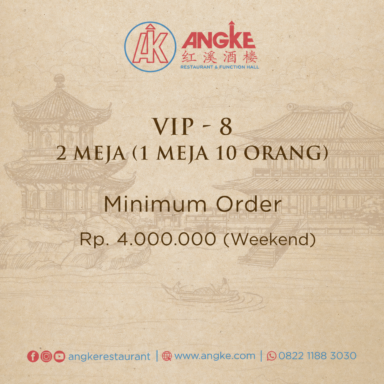 VIP 8 ( 2 meja / 20 pax ) Image