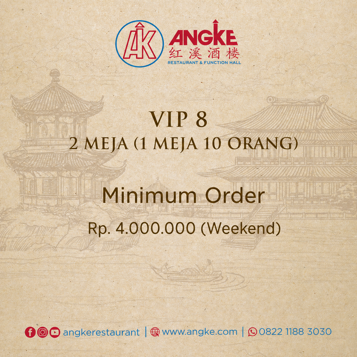 VIP 8 ( 2 meja / 20 pax ) Image