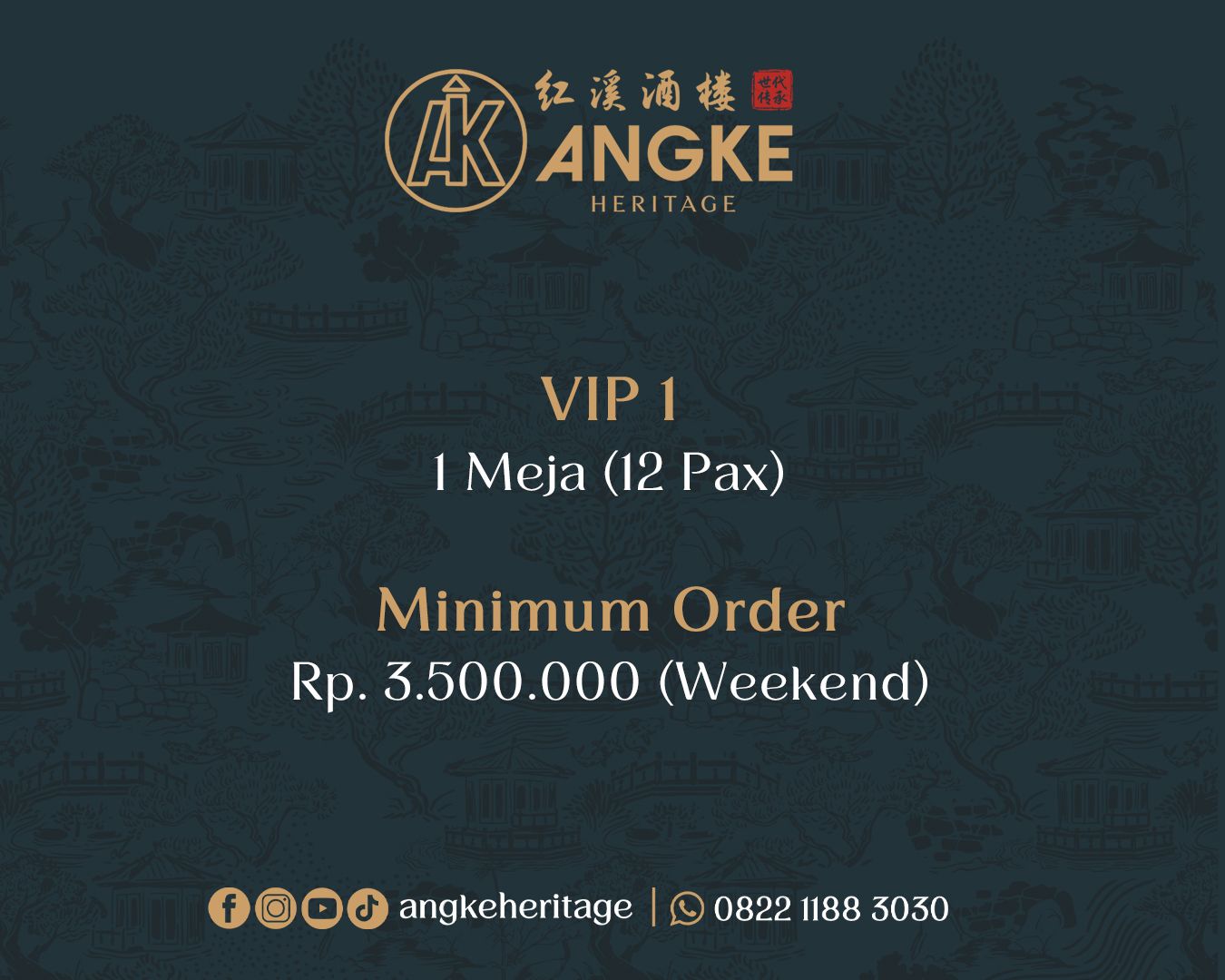 VIP 1 - XIA (1 MEJA / 12 PAX) Image