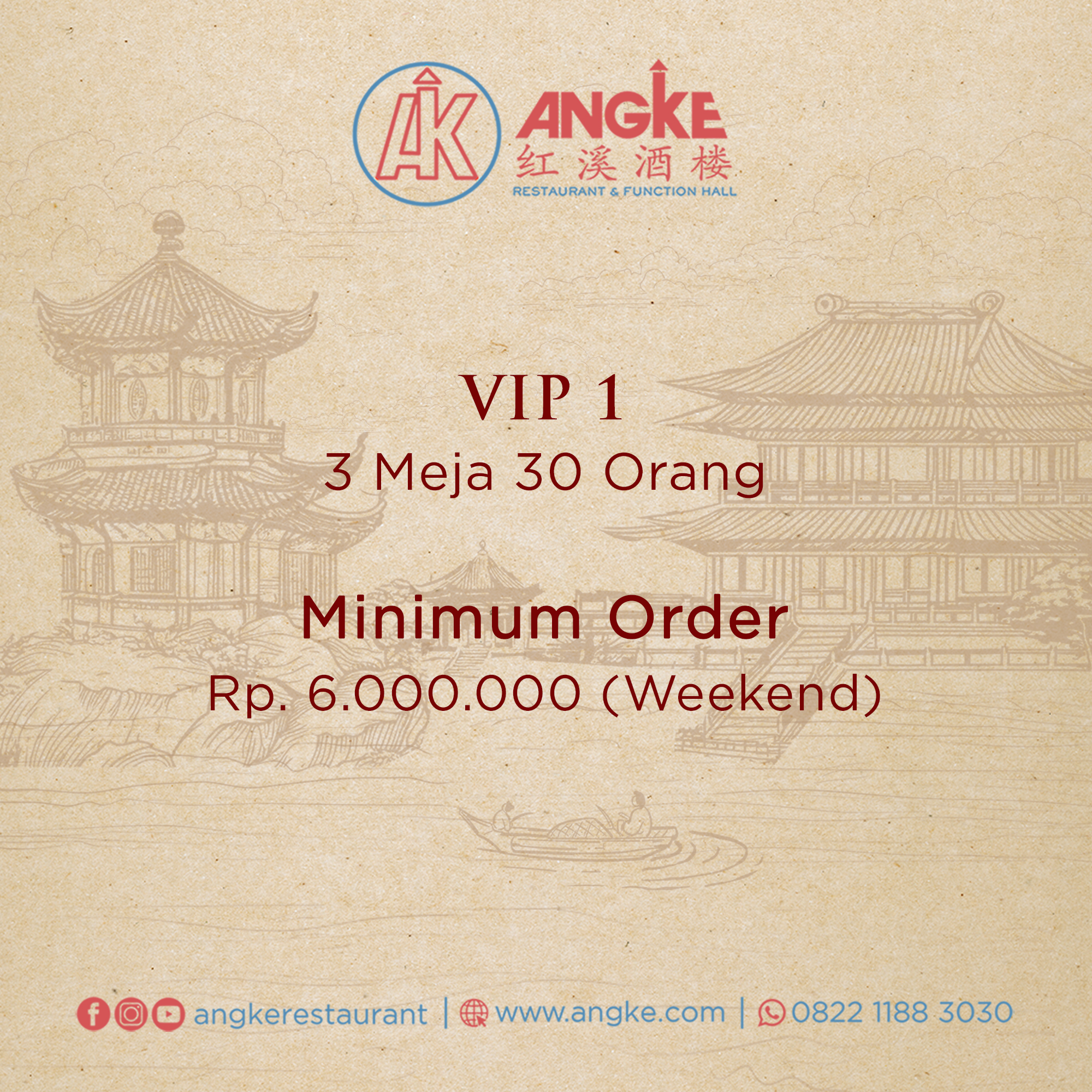 VIP 1 ( 3 meja / 30 pax ) Image