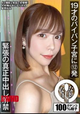 NAMH-047 12 Shots Into The Shaved Uterus Of A 19-year-old. Nene Hoshino Is Nervous About Releasing A Real Creampie.