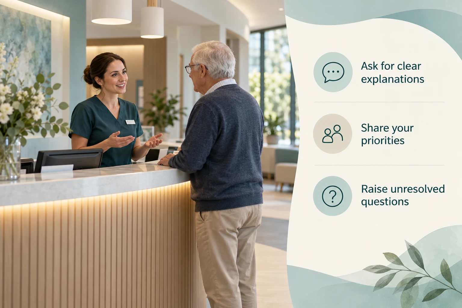A customer charter built around communication: Ask for clear explanations; Share your priorities; Raise unresolved questions