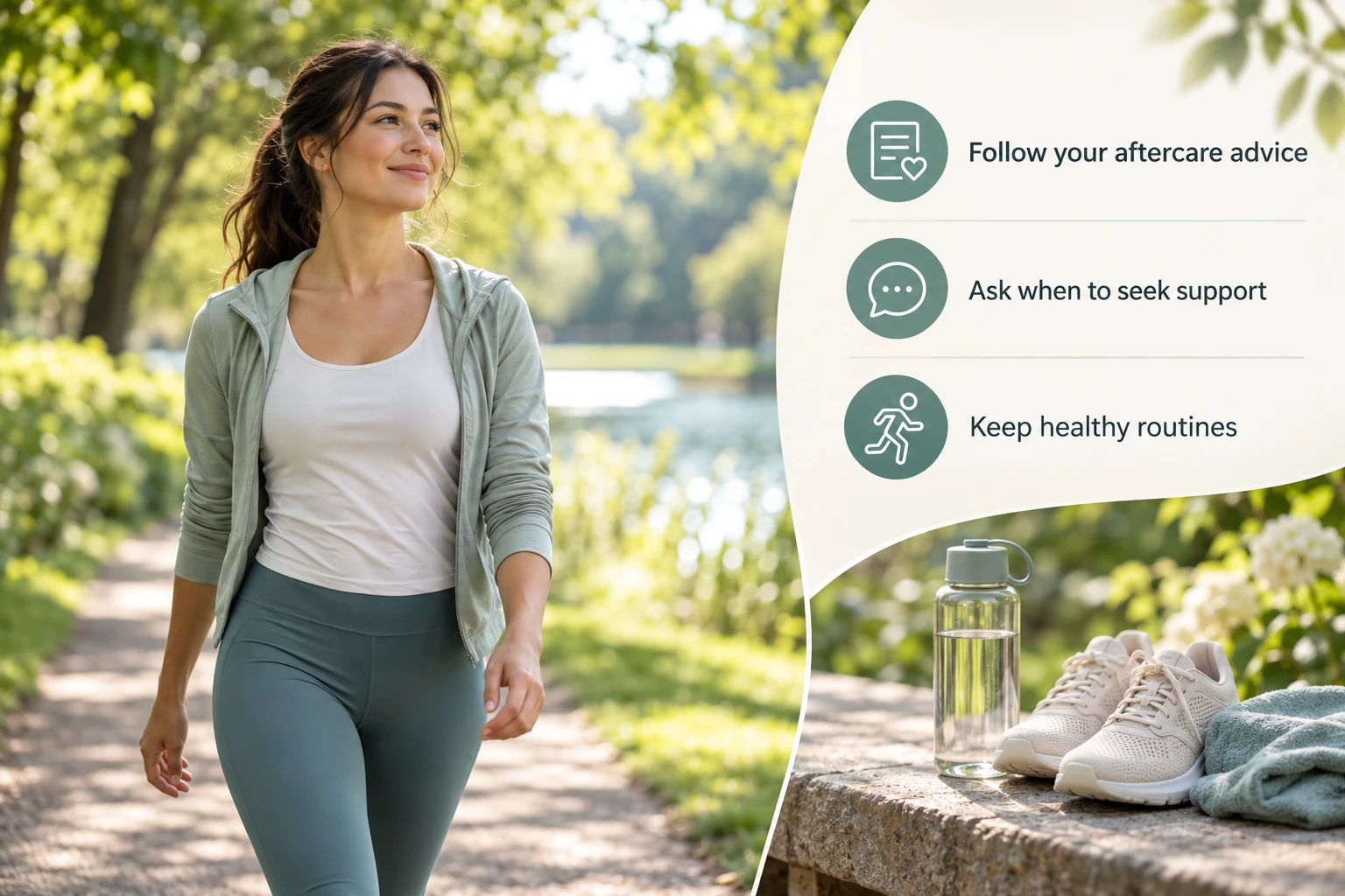Aftercare and Maintaining Your Results: Follow your aftercare advice; Ask when to seek support; Keep healthy routines