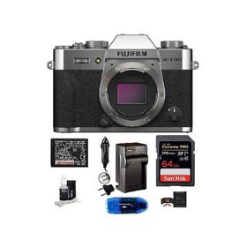 FUJIFILM X-T30 Mark II Mirrorless Digital Camera Body (Silver) Bundle, Includes: SanDisk 64GB Extreme PRO SDXC Memory Card, Spare Fujifilm NP-W126S Ba