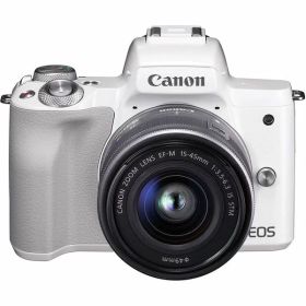 【中古】キヤノン Canon EOS Kiss M ホワイト レンズキット EOSKISSMWH-1545ISSTMLK
