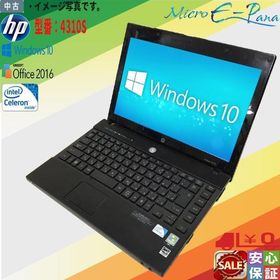 Windows 10済 中古A4ノート 13.3インチ 送料無料 HP ProBook 4310S Cel-1.80GHz 2GB 160GB HD 1366×768 Kingsoft Office 2016搭載 HDMI対応