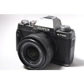 富士フイルム FUJIFILM ミラーレス一眼 X-T100 レンズキット ダークシルバー 中古