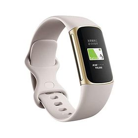 Suica対応 Fitbit Charge 5 トラッカー ルナホワイト/ソフトゴールド 最大7日間のバッテリーライフ/GPS搭載/スマートウォッチ