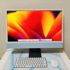 美品 Apple iMac ブルー 2021 MGPK3J/A Apple M1 (8コアCPU/8コアGPU) メモリ8GB SSD256GB 24インチ 4.5K