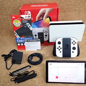 【中古】任天堂 Nintendo Switch 有機ELモデル Joy-Con ホワイト HEG-S-KAAAA 本体 付属 完品 保護フィルム付き(PDA860-1)