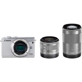 キヤノン CANON EOS M100 ダブルズームキット ホワイト 中古 Wi-Fi搭載 新品SDカード付き 届いてすぐに使える