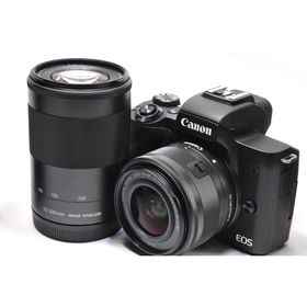 キヤノン Canon ミラーレス一眼 EOS Kiss M2 ダブルズームキット ブラック SDカード付き 中古
