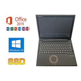 中古ノートパソコン 元箱 Panasonic Let's note CF-XZ6 黒 Microsoft Office2019 Win10 Pro Core i5-7200U 8GB 256GB SSD 12.1型QHD+ 2in1タッチ対応 Webカメラ
