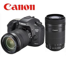 キヤノン Canon EOS 7D Mark II EF-S 18-135mm STM EF-S 55-250mm STM ダブルレンズセット デジタル一眼レフ カメラ 中古