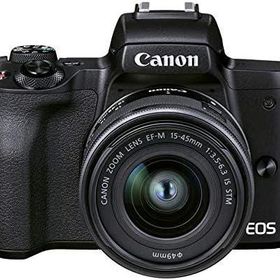 【中古】Canon ミラーレス一眼カメラ EOS Kiss M2 標準ズームレンズキット ブラック KISSM2BK-1545