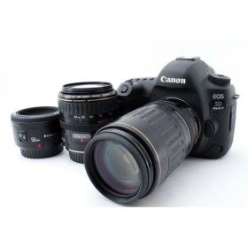 【中古】キヤノン Canon EOS 5D Mark IV 標準&超望遠＆単焦点トリプルレンズセット 美品 付