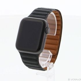 〔中古〕Apple(アップル) Apple Watch Series 6 GPS 40mm スペースグレイアルミニウムケース ミッドナイトレザーリンク〔269-ud〕