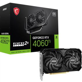 MSI (エムシー) GeForce RTX 4060 Ti VENTUS 2X BLACK 16G OC グラフィックカード - RTX 4060 Ti GPU 16GB GDDR6 (18Gbps/128-bit) PCIe 4.0 - TORX Fan 4.0 - HDMI 2.1a DisplayPort 1.4a