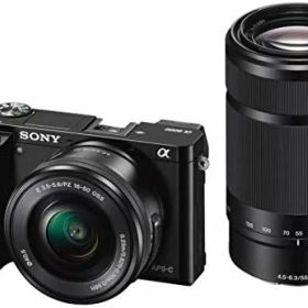 【中古】ソニー ミラーレス一眼 α6000 ダブルズームレンズキット E PZ 16-50mm F3.5-5.6 OSS + E 55-210mm F4.5-6.3 OSS ブラック ILCE-6000Y B