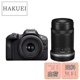 【送料無料】Canon ミラーレス一眼カメラ EOS R100 ダブルズームキット(RF-S18-45+RF-S55-210) ブラック/APS-C/約356g EOSR100-WZK