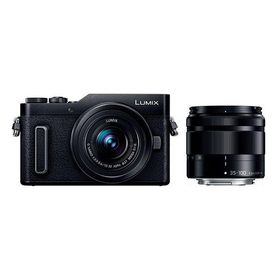 中古 1年保証 美品 Panasonic LUMIX GF10 ダブルズームキット 12-32mm + 35-100mm ブラック [DC-GF10WA-K]