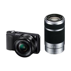 中古 1年保証 美品 SONY NEX-3N ダブルズームレンズキット (PZ 16-50mm + E 55-210mm) ブラック [NEX-3NY]
