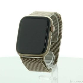 〔中古〕Apple(アップル) Apple Watch Series 5 GPS + Cellular 44mm ゴールドステンレススチールケース ゴールドミラネーゼループ〔344-ud〕