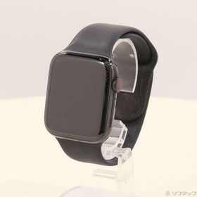 〔中古〕Apple(アップル) Apple Watch Series 5 GPS + Cellular 44mm スペースブラックステンレススチールケース ブラックスポーツバンド〔344-ud〕