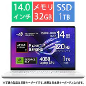 エイスース ASUS ゲーミングノートパソコン/ROG Zephyrus G14/14型/Ryzen 7 8845HS/RTX 4060/メモリ 32GB/SSD 1TB/Windows 11 Home/プラチナホワイト GA403UV-R7R4060W