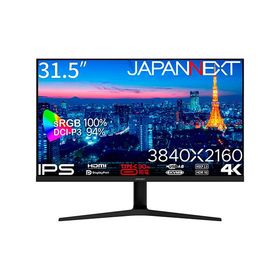 JAPANNEXT 液晶ディスプレイ 31.5型/3840×2160/HDMI、DP、USB-C×1/ブラック/スピーカー無/1年保証 JN-IPS315UHDR-C90W-HSP