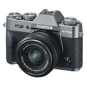 【中古】「非常に良い」富士フイルム(FUJIFILM) ミラーレス一眼カメラ X-T30XCレンズキット チャコールシルバー X-T30LK-1545-CS