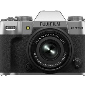 【ポイント10倍】 富士フイルム デジタル一眼カメラ FUJIFILM X-T50 XC15-45mmレンズキット 日英2言語設定モデル [シルバー] [タイプ：ミラーレス 画素数：4020万画素(有効画素) 撮像素子：APS-C/23.5mm×15.7mm/CMOS5HR 重量：389g] 【P10倍】