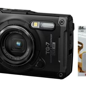 今ならSDHCカード16GB付き【送料無料】 OM SYSTEM TG-7 BK ブラック 防水 防塵 耐衝撃 アウトドア GPS内蔵デジカメ 簡単CALS（CALS / CALS H） コンパクトデジタルカメラ Tough オリンパス OLYMPUS【転送不可】【unable to transfer】