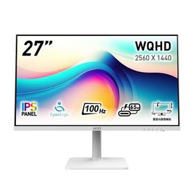 MSI 液晶ディスプレイ(27型/IPS/WQHD 2560×1440/100Hz/1ms/HDR400/HDMI2.0b/DP1.2a)(ホワイト)MODERN-MD272QXPW 返品種別A