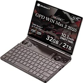 GPD(ジーピーディー) GPDWINMAX2-25-3220R ポータブルゲーミングPC GPD WIN Max 2 2025 ブラック ［10.1型 /Windows11 Home /AMD Ryzen AI 9 /メモリ：32GB /SSD：2TB /英語版キーボード /2025年4月モデル］ GPDWINMAX2-25-3220R