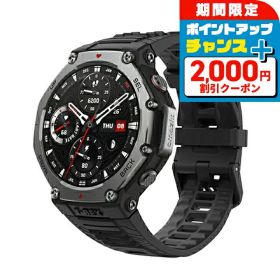 ＼2000円OFFクーポン+さらに9倍／ アマズフィット T-Rex 3 充電式クオーツ スマートウォッチ ブランド メンズ Amazfit SP170069-C218 デジタル ブラック 黒