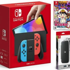 【無料ラッピング対応】Nintendo Switch(有機ELモデル) Joy-Con(L)/(R) ネオン+【初回限定版】 桃太郎電鉄 ~昭和 平成 令和も定番!（ソフト）+ キャリングケース任天堂スイッチ 本体クリスマスクリスマスラッピングお誕生日