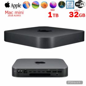 【中古】Apple Mac mini MRTT2J/A A1993 2018 小型デスク 選べるOS [Core i7 8700B 3.2GHz メモリ32GB SSD1TB 無線 BT スペースグレイ ]：アウトレット