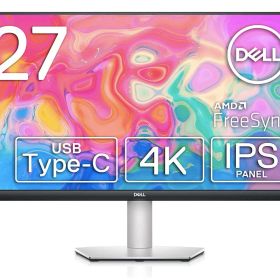 Dell S2722QC 27インチ 4K モニター (3年間無輝点交換保証/IPS非光沢/USB Type-C・HDMIx2/sRGB 99%/縦横回転・高さ調整/4ms/AMD FreeSync/スピーカー付)