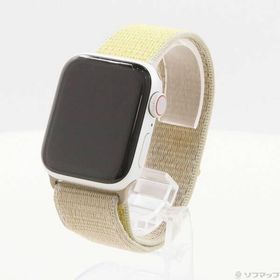 〔中古〕Apple(アップル) Apple Watch Series 5 GPS + Cellular 40mm シルバーアルミニウムケース キャメルスポーツループ〔297-ud〕