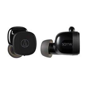 【中古】 オーディオテクニカ ATH-SQ1TW ワイヤレスイヤホン bluetooth 急速充電対応 IPX4防水規格 最大19.5時間再生 低遅延 Fast Pair対応 マルチペアリング 【国内正規品】ブラック ATH-SQ1TW BK