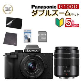 (SD・クロス等5点セット) パナソニック ミラーレス一眼カメラ LUMIX DC-G100DW-K ダブルズームキット（ラッピング不可）