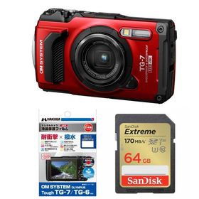 [新品]【お買い得セット】OM SYSTEM オーエムシステム Tough TG-7 レッド（キャッシュバックキャンペーン対象商品）