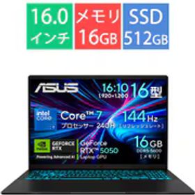 エイスース ASUS ゲーミングノートPC/ASUS Gaming V16 V3607VH/16型/Core 7 240H/メモリ 16GB/SSD 512GB/Windows 11 Home/ブラック V3607VH-C7165R5050WP